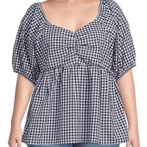 Black and White Gingham Top